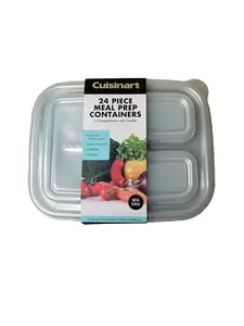 Cuisinart 24 Piece Meal Prep Containers - 3 Compartments with Dividers