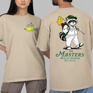 Raccoon Golf Double Sided Shirt, Masters Golf for Enthusiasts Golf, Full Size Unisex For Men, Women
