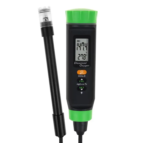 ILWQ-383 Pen-Shape Digital Dissolved Oxygen (DO) Tester - Rechargeable Water Quality Tool with ATC, Floating Probe, Rechargeable Battery, Precious Metal Components, 1 x Electrolyte, 1 x Type-C Charging Cable