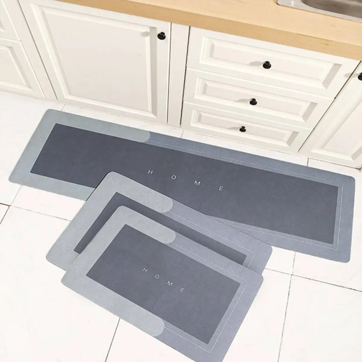 Home Goods 1PCS Bathroom Mats - Absorbent Non-Slip Bathroom Rugs with Strong Water Absorption, Rubber Backing, Washable, Easy to Clean, Light Gray