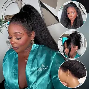 Glueless Newborn Hairline Invisi Strap 360 Skin Lace Frontal Kinky Straight Wig Pre-Everything Natural Look Human Hair Wig#summerwins