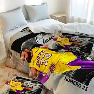 LeBron James Lakers star bedding set (1 duvet cover + 2 pillowcases, no filling) - durable material, easy-care fabric, perfect for holiday shopping.