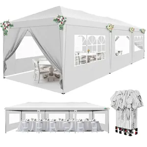 COBIZI 10x30 Pop Up Canopy Tent with Removable Sidewalls for Wedding, Canopy Easy up