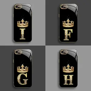 Suitable for [iPhone Se 2] New high-end crown electroplated gold edge mobile phone case new business simple explosion-proof mobile phone case affordable anti-fall anti-fingerprint-888