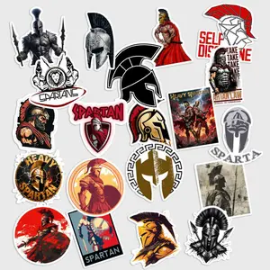 Sticker Pack 20 Spartan Warriors Vinyl Sticker, Ancient Warrior Helmet Art, Waterproof Decal