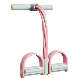 6-Tube Resistance Band with Handles and Foot Pedals, 50lbs Tension Fitness Band for Home Exercise, Full Body Workout,