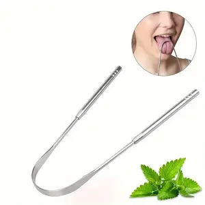 Dentist Recommended Stainless Steel Tongue Scraper, Oral Hygiene Tool, Fresh Breath Cleaner, Adult U-Shaped Tongue Cleaner, Daily Care Product