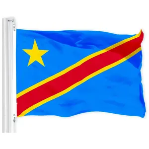 Democratic Republic of the Congo Flag| 3x5 Ft| LiteWeave Pro Series Printed 150D Poly| Country Flag, Indoor/Outdoor, Vibrant Colors, Brass Grommets, Thicker and More Durable Than 100D 75D Poly