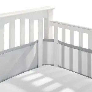 Mesh Liner for Full-Size Cribs, Classic 3mm Mesh, Gray (Size 4FS Covers 3 or 4 Sides)