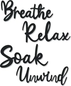 4 count Bathroom Decor Wooden Bathroom Wall Sign Black Bath room Decor Relax Unwind Soak Breathe Wall Art Fresh Hollow Sign for Washing Room Laundry Room Toilet (Cosy)