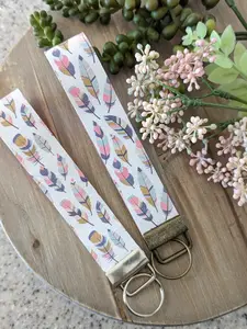 Feather Boho Faux Leather Wristlet