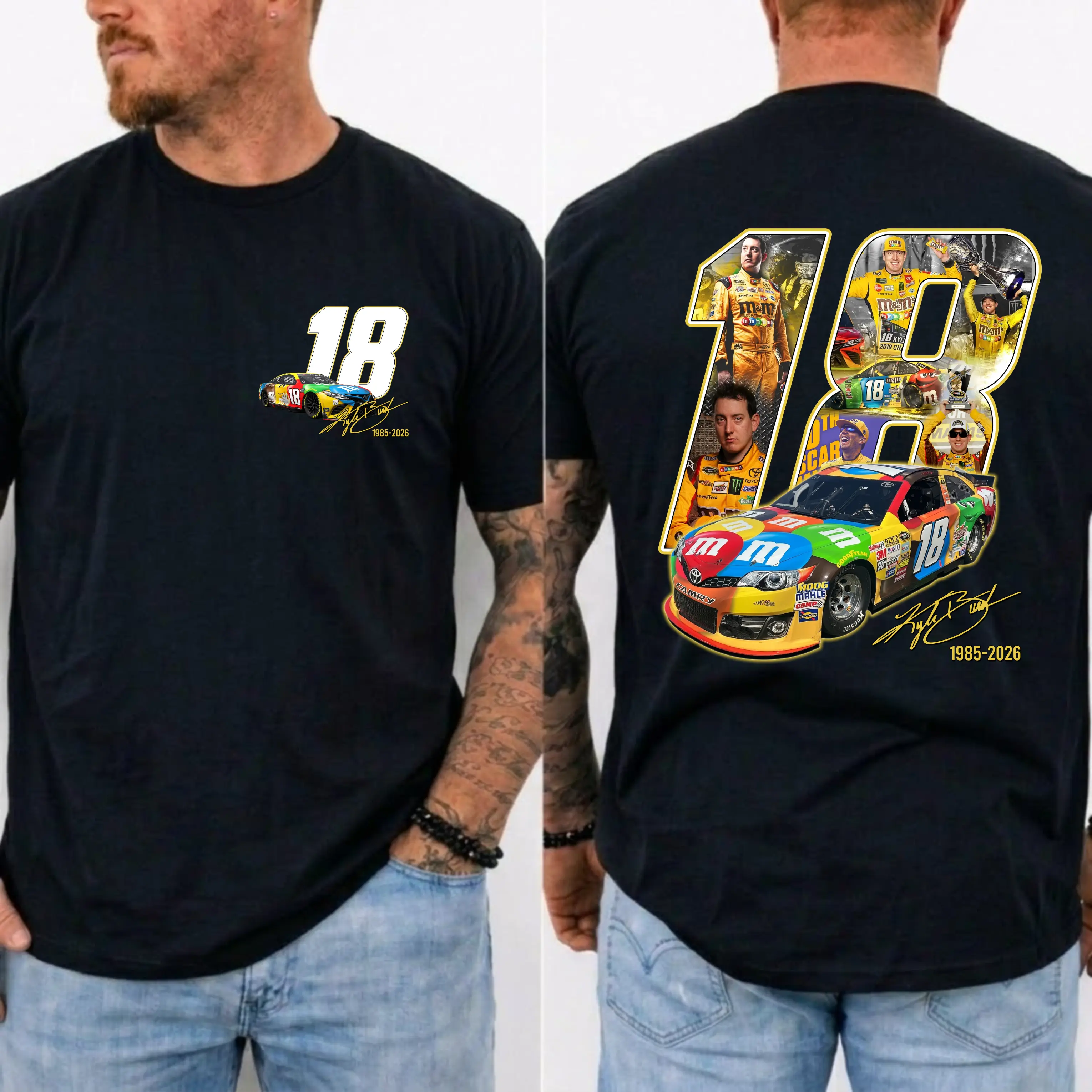 [Sale Up To 50%] Women's Short-Sleeve Kyle Busch 18 Tribute T-Shirt, NASCAR Legend Memorial Casual Clothes, Relaxed-Fit RIP Rowdy 1985-2026 Vintage Fabric Top, Shortsleeve