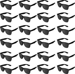 Plastic  Retro Style Sunglasses Classic Shades Eyewear Party Favors (24, Black)