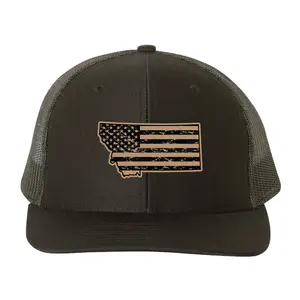 Montana Vegan Leather Patch Cap, Richardson 112 Trucker Hat, Montana Hat, Richardson Cap Leather Patch, Richardson Hat 112