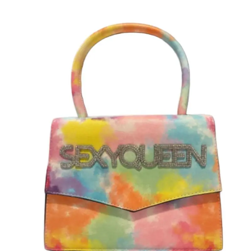 Leather Multicolor Tie-Dye Crossbody Purse