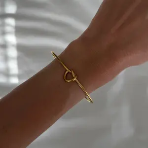 EVRY JEWELS Gold or Silver Plated Women's Hypoallergenic Knotty & Nice Bangle Bracelet