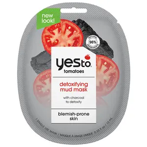 tomatoes detoxifying mud mask with charcoal to detoxify blemish–prone skin single use