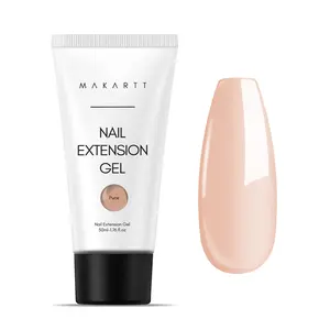 Makartt Poly Nail Gel 50ML Nude Gel Builder,not include nail form,for Nail Extension Trending Gel Stylish Elegant Gel Colors Molding Gel Nail Extension Manicure Hard Gel for Nails-French Press Nail
