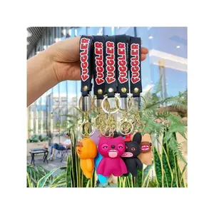 1pc Trending Cute Toothy Monster Keychain, Fugglers Plush Doll Pendant, Car/Bag Keyring, Small Gift