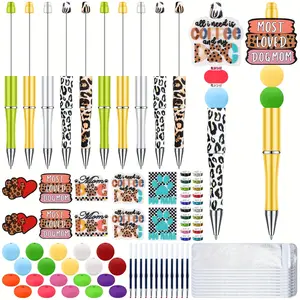 10 Set Dog Mom Beadable Pens Kit Beaded Pens Diy Pen Making Kit Silicone Beads for Pen Supplies Cute Pen Beads Bulk