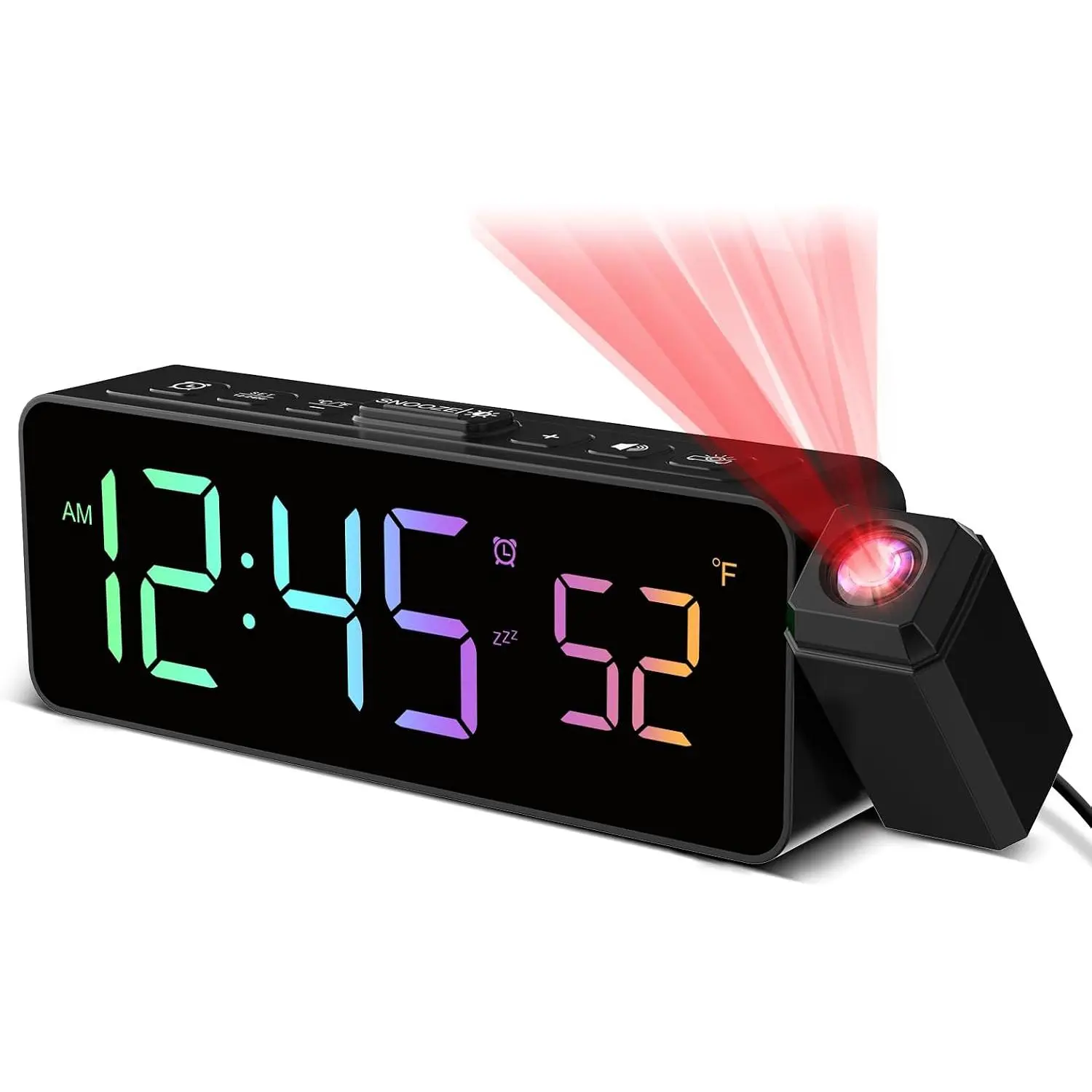 Netzu Projection Alarm Clock for Bedroom Ceiling, Small Digital Clocks