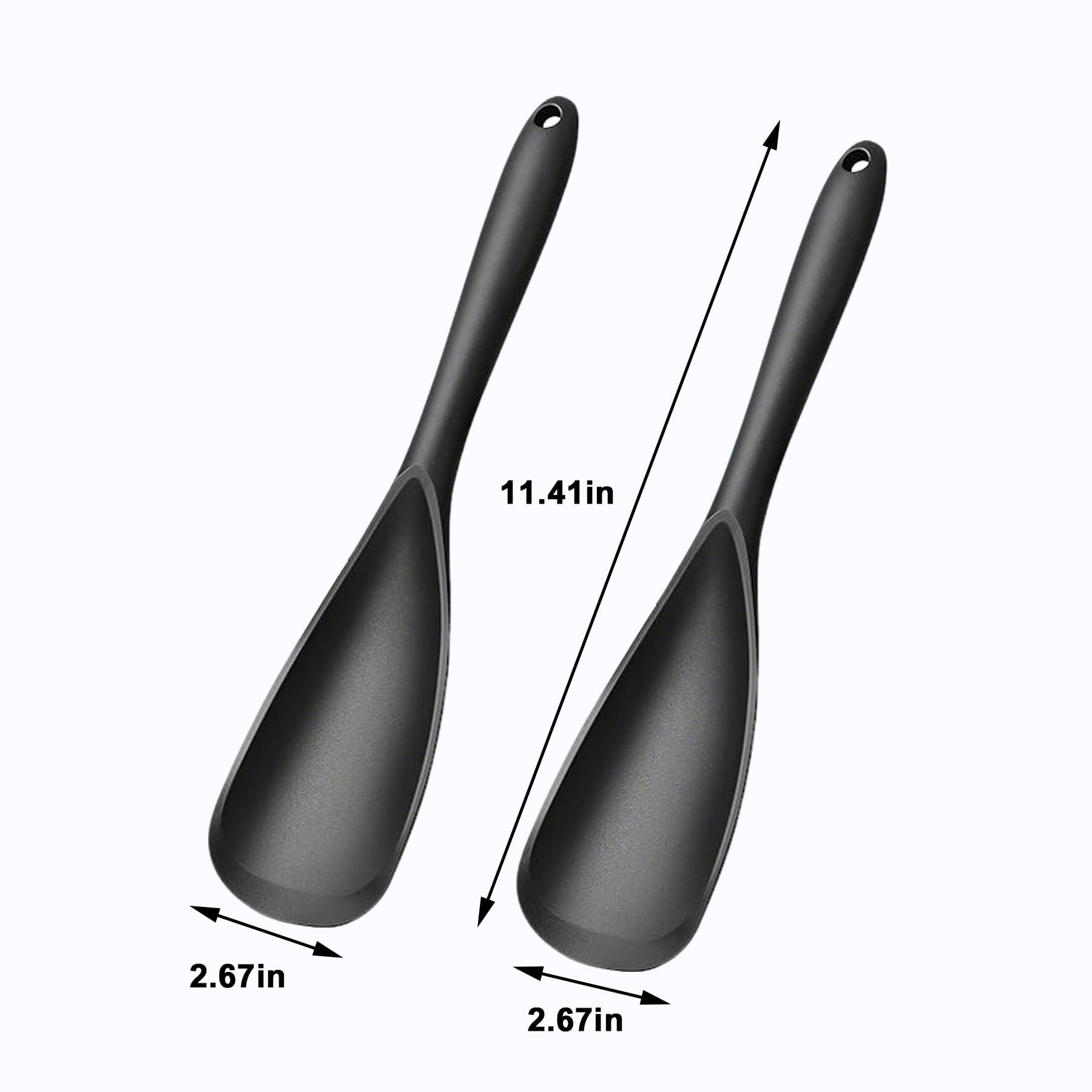 Pack of 2 Cooking Spoons for Non Stick Cookware, Multifunction Spatula Spoon BPA-Free, One-Piece Design, Suitable for Scooping, Scraping, Serving and Mixing