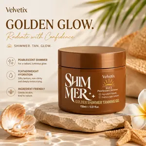 Velvetix Glow Shimmer Gel | Lightweight Bronzing Body Gel for Radiant, Sun-Kissed Skin | Hydrating Luminous Finish | 5.07 Fl Oz
