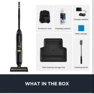 Eureka Wet Dry Vacuum Cleaner - Lightweight Hardwood Floors Vacuum for Pets & Sticky Messes, Self-Cleaning System, Black, NEW400