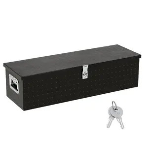 GARVEE 39 Inch Heavy Duty Aluminum Diamond Plated Tool Box Pick Up Truck Bed RV Trailer Toolbox Square Storage Organizer with Side Handle, Lock and Keys, Waterproof -39" x 13" x 10"