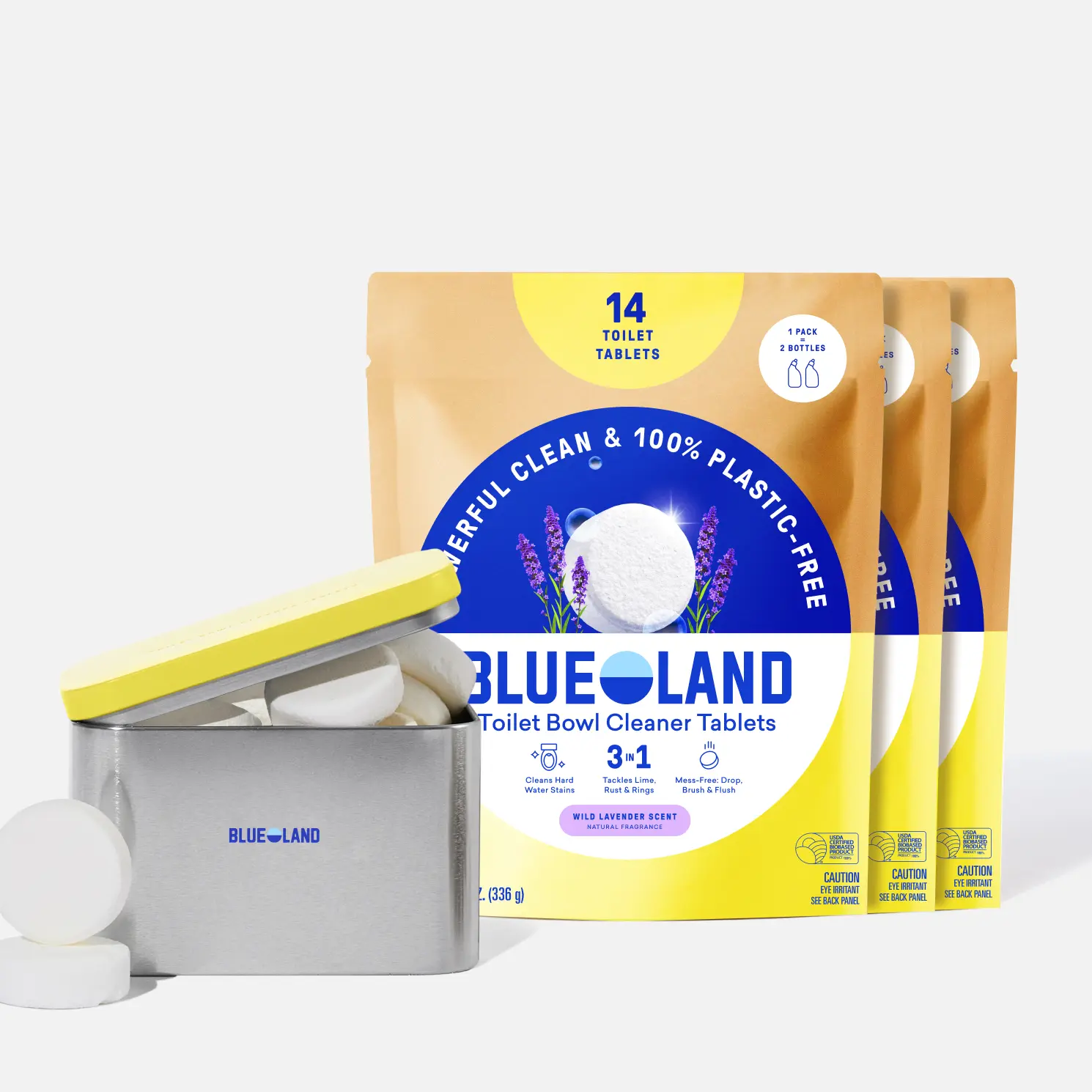 Blueland Toilet Bowl Cleaner Tablets, 1 Year Supply, Eco-Friendly 100% Plastic-Free Tablets, Mineral and Plant-Based Cleaning Power, Septic-Safe