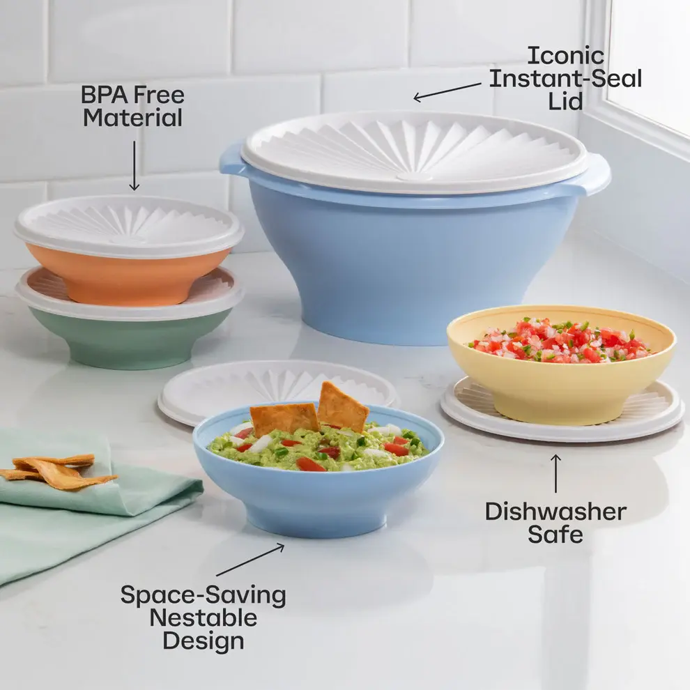 Tupperware Servalier Salad Set (Dreamy Pastels)
