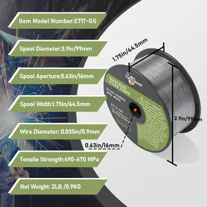 Haxiaoer .030''/.035'' Flux Core Welding Wire 1 Pack 2 Pounds, E71T-GS Gasless MIG Wire, Match MIG Welding Equipment for use
