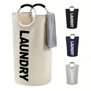 82L Laundry Bag Large Capacity Foldable with Handle Oxford Fabric Dirty Clothes Storage Bag Organizer for Laundry Room Bedroom Portable Collapsible