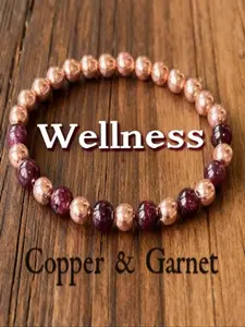 Wellness Support Bracelet – Garnet & Copper Hematite for Emotional & Physical Well-Being.deal as a thoughtful gift for loved ones or yourself, promoting calm, balance, and natural wellness in everyday life.