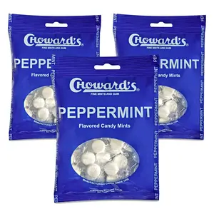 Choward's 3oz Peppermint Candy Bags 3 Pack | 49 Pieces Individually Wrapped Candy Mints | Nostalgic Peppermint Candy Bags | Perfect for Snacks in Lunchboxes, Pockets, Goodie Bags, and Birthday Parties
