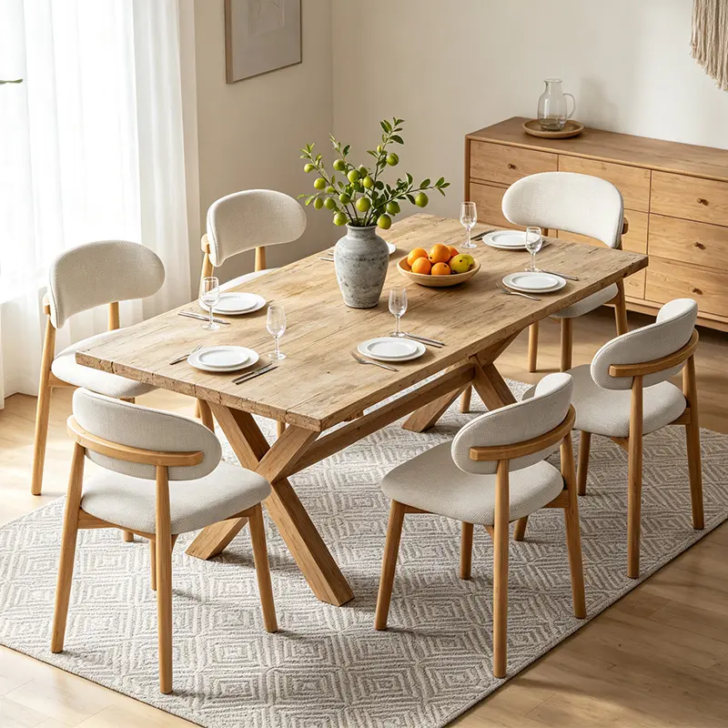 Natural Linen Dining Chairs - Pull-Extendable, Cream Cushion, Sturdy Solid Wood Legs, Armless, Non-Slip Base, Ideal for Kitchen/Dining Tables bench seats bedroom office papasan saddle leaning glider recliner ergonomic bow cute golden set garvee home faux