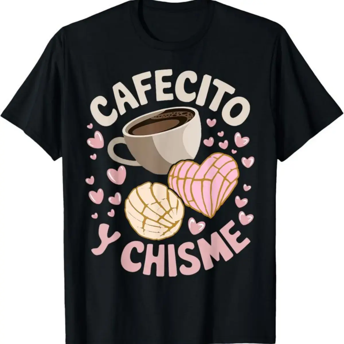 Cotton Cafecito and Chisme Latina Mexican Baked Concha Pastry Casual Flower Print TShirt with Unique Asymmetrical Long Sleeve Cami Top Featuring Horror Movie Villains and Elegant Blue Long Sleeve Design for Everyday Wear
