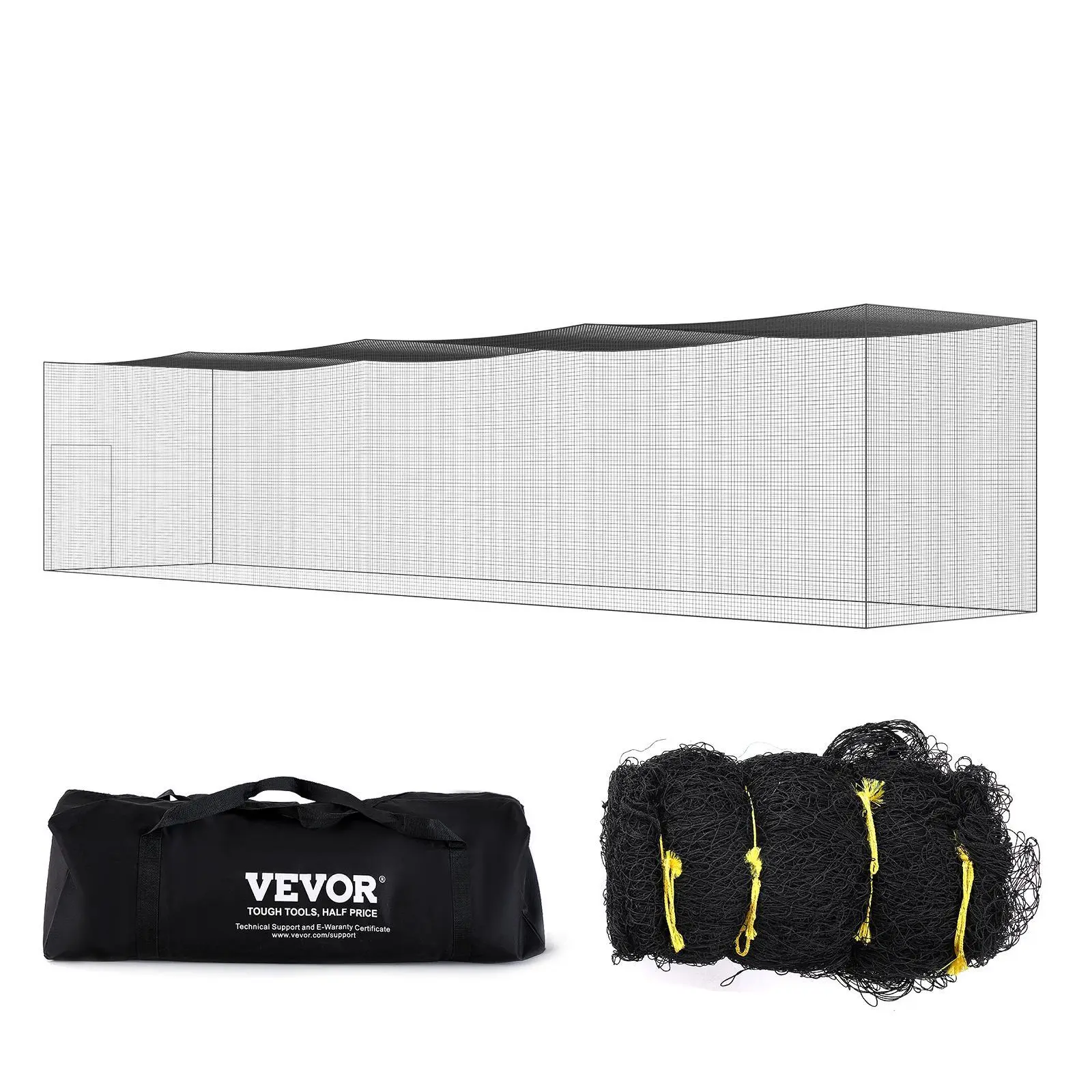【Summerfinds】VEVOR 55FT Heavy-Duty Enclosed PE Baseball Batting Training Net, Portable Professional Practice Gear with Door & Carry Bag (Net Only)