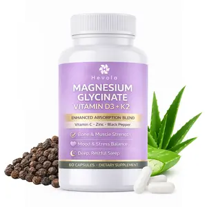 7-IN-1 Magnesium Glycinate 600mg Vitamin D3 K2 Supplement with Vitamin C, Zinc, & Aloe Vera - Bone Support, Energy & Mood Manage & Sleep Health for Men & Women, Non-GMO, Vegan