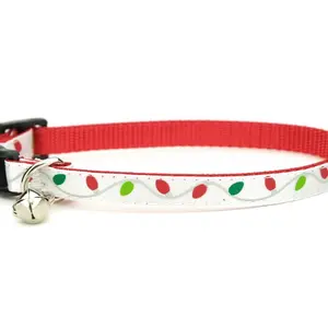 Christmas Cat Collar -  Christmas Lights - Breakaway Cat Collar - Kitten collar - Holiday cat collar- Winter cat collar