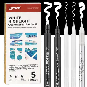 White Acrylic Ink Pens for Drawing, Fine Point Acrylic Gel Pen, Opaque Archival Ink Pens for Black Paper Drawing, Sketching, Illustration, Card Making
