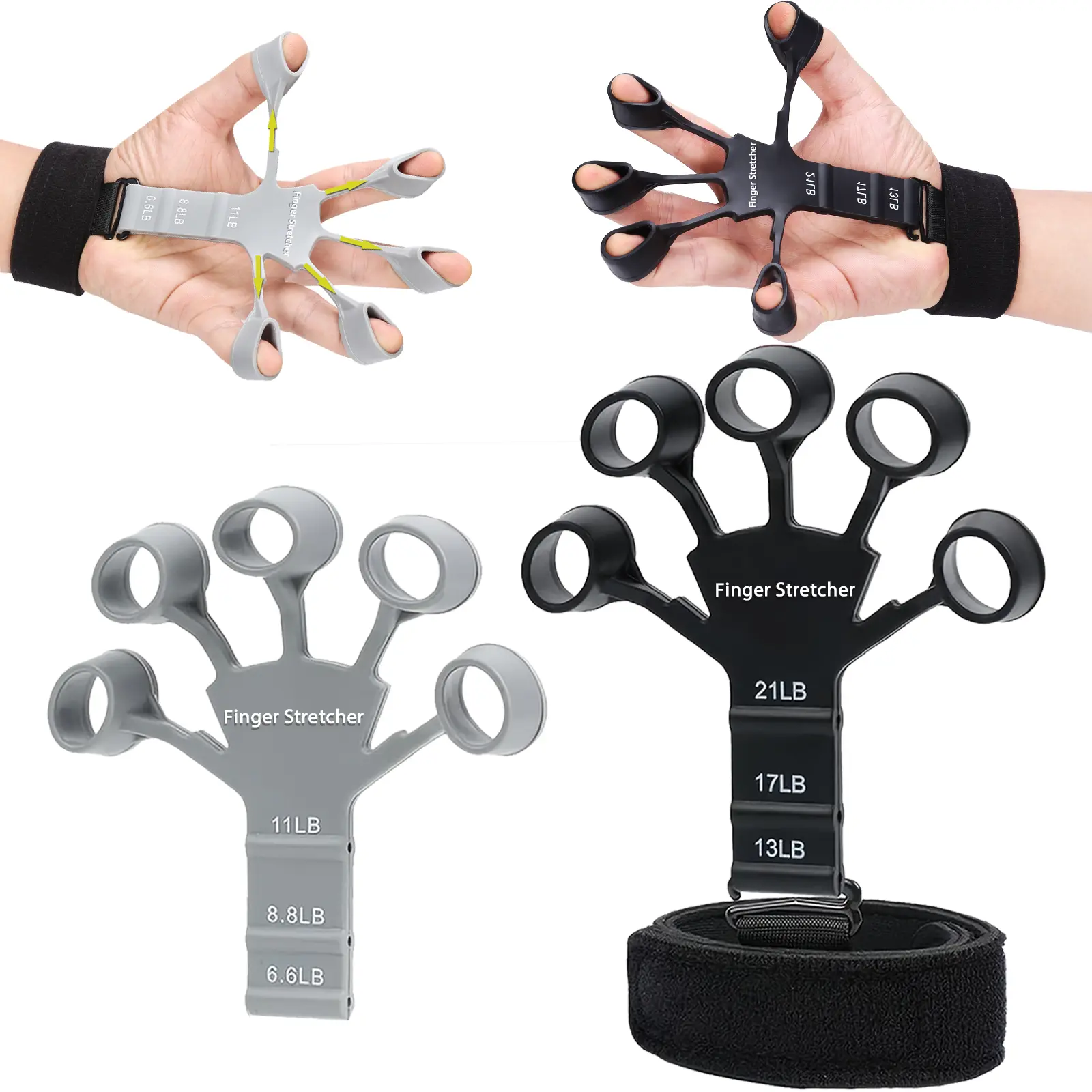 Adjustable Finger Exerciser & Grip Strength Trainer - 6-Level Resistance Hook, Workout Grip, Therapy Aid for Hand Therapy, Rock Climbing, Forearm Muscle & Vein Building, Arthritis Relief, Finger Stretch, Six Levels