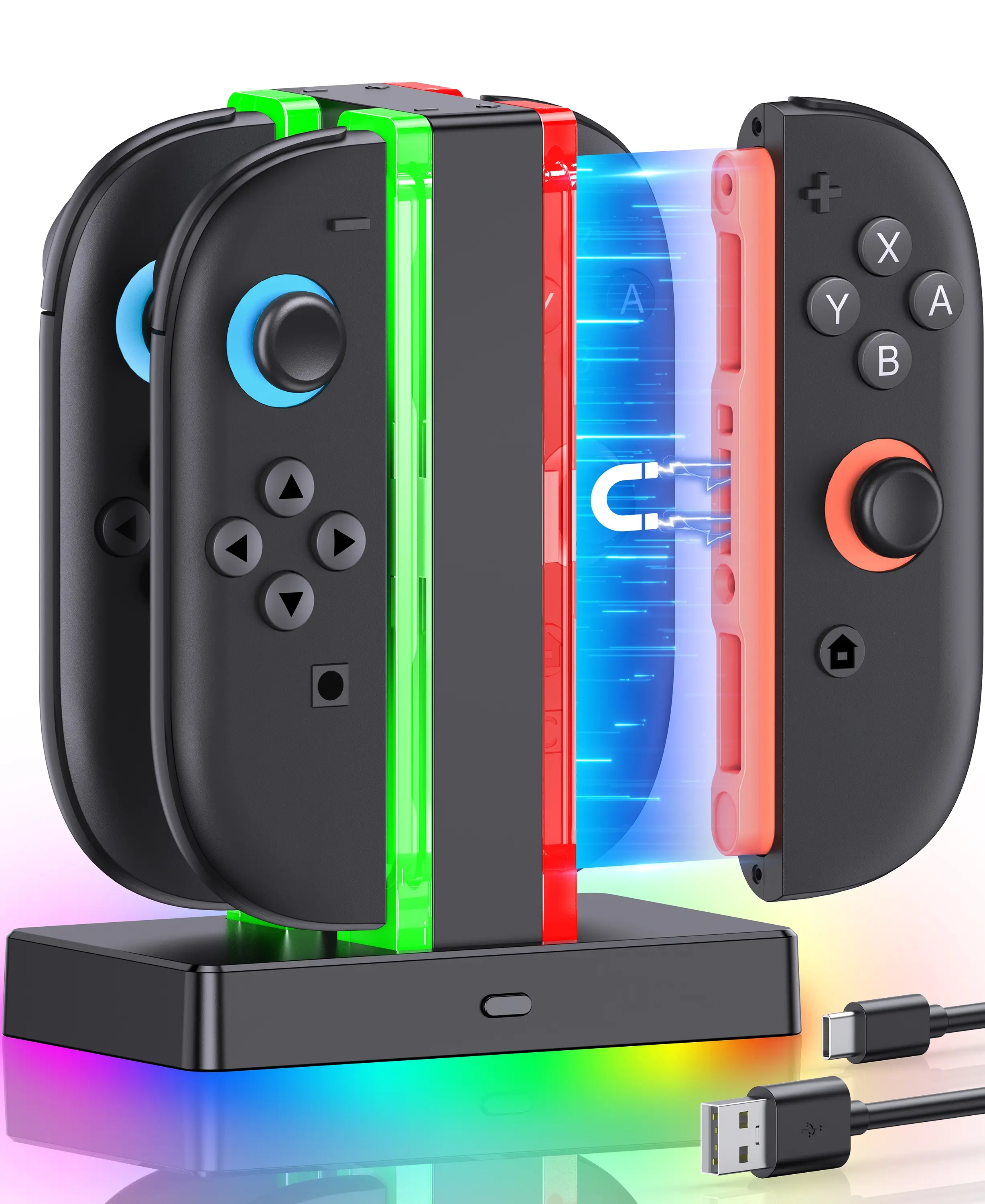 ESYWEN Switch2 handle charging stand suitable for Nintendo OLED joycon charging base bracket charger NS Joy-Con charging stand accessories 4 charging base