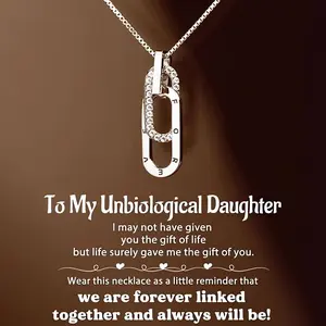 "Forever Linked" Interlocking Necklace - A Gift for Your Unbiological Daughter
