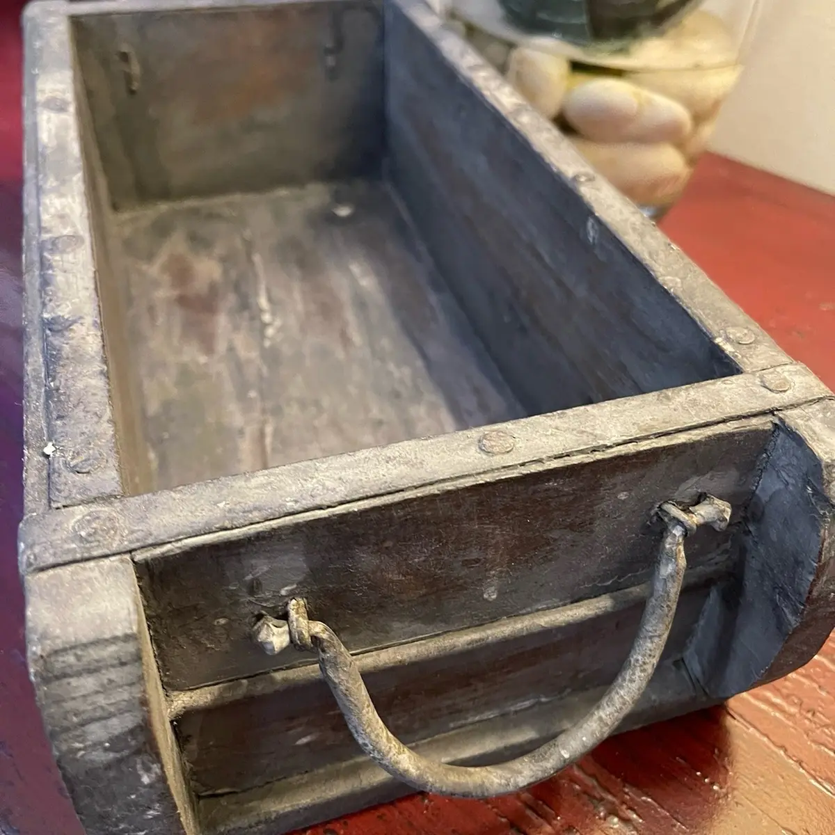 Vintage Antique Gray Brick Mold 12 Inches Length, 6 Inches Width, 4 Inches Depth - Durable Wooden Design for Home Decor - Classic
