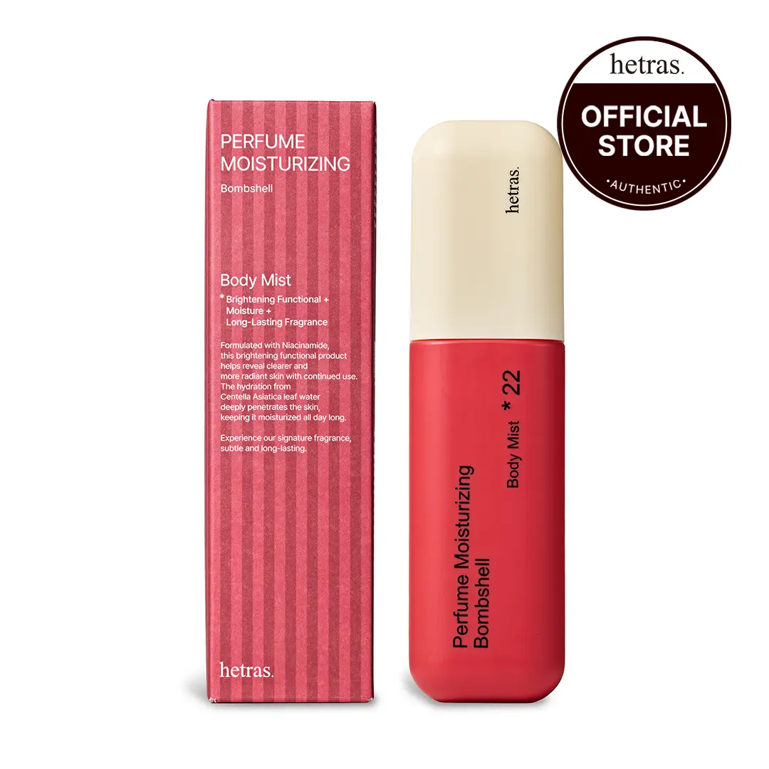 [hetras] Perfume Body Mist, Bombshell Scent | Moisturizing Niacinamide Body Spray | Body Glow, Smooth Skin | for Texture & Uneven Skin tone | Instantly refreshes your skin| Korean Skincare, 4.06 Fl.Oz