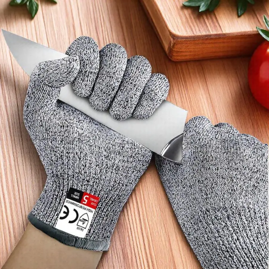Level 5 Cut Resistant Multi Purpose Gloves, Food Grade Breathable Work Gloves with Non-Slip Grip, Safety Hand Protection for Kitchen Mandoline Slicing, Meat Cutting, Washable, Multi Purpose Glove
