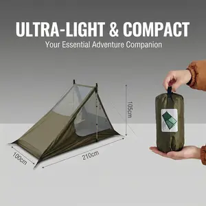 1-Person Ultralight Backpacking Tent - Quick Setup, Mosquito-Proof, Oxford-Polyester Construction, All-Season Tents for Camping, Ideal for Solo Adult Hikers