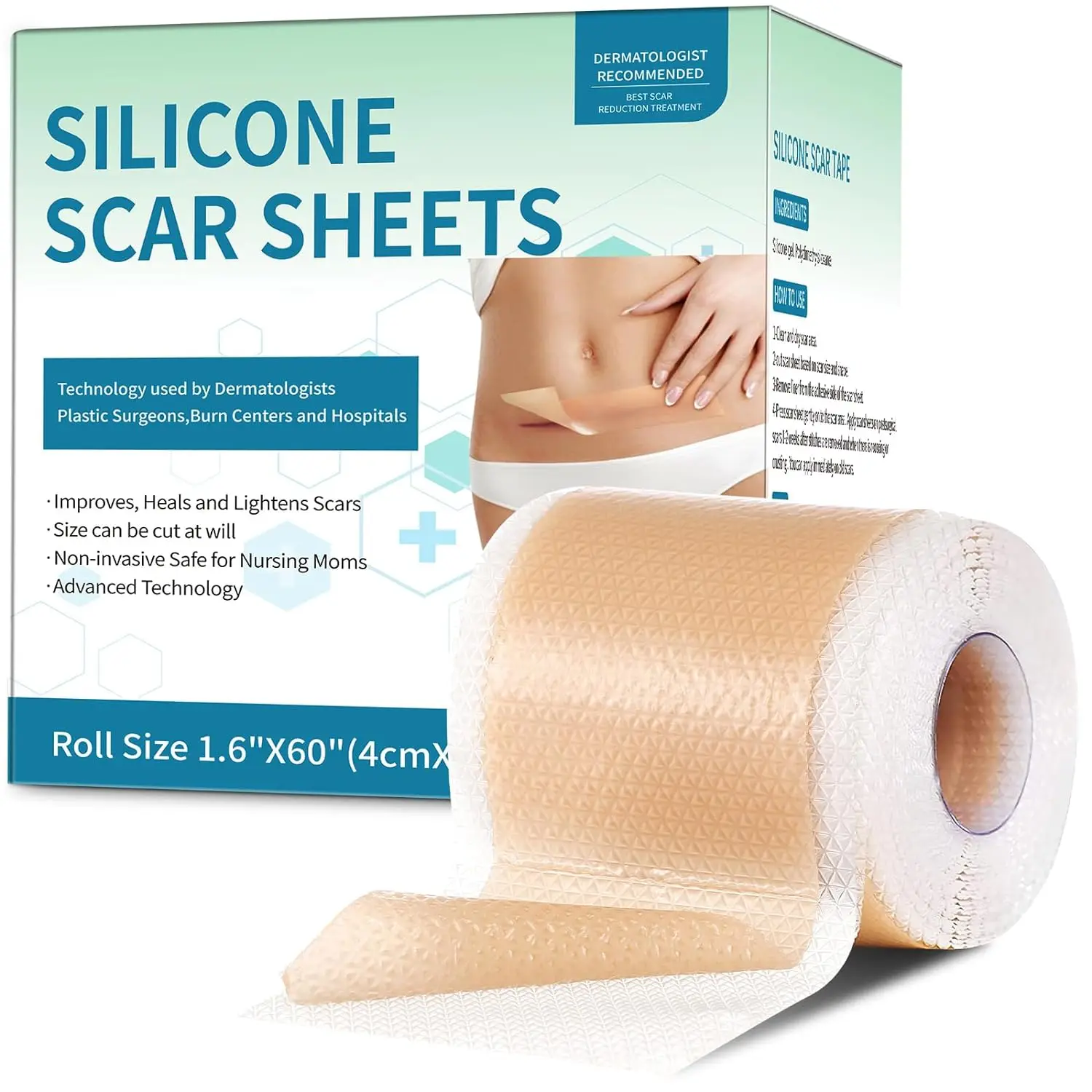 Buy 1 Get 1 free gift,PUMKOT #1 Professional Silicone Scar Sheets king- Scars Removal Treatment-Anti-Aging, Dark Spot,Anti-Aging, Dark Spot - Reusable