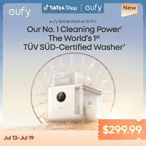 eufy Bottle Washer S1 & Bottle Washer S1 Pro,  Built-in Water Softener, All-in-One 3D HydroBlast Washer, 212°F Steam Sterilizer & Thoroughly Fast Dryer, Largest 10-Bottle Capacity, Smart App Control, Hands-Free.